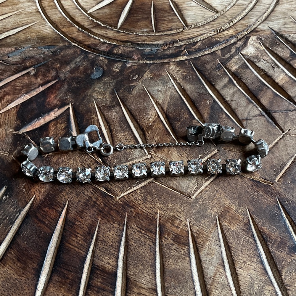 Sorrelli Men's Silver Crystal Tennis Bracelet
